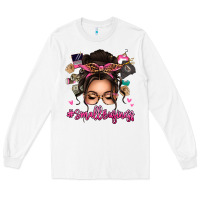 White Small business messy bun Long Sleeve Tee - texasbilliewilder