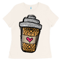 Bone leopard glitter coffee cup Ladies Tee - Jasminsmagicworld