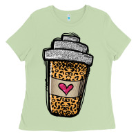 Matcha leopard glitter coffee cup Ladies Tee - Jasminsmagicworld