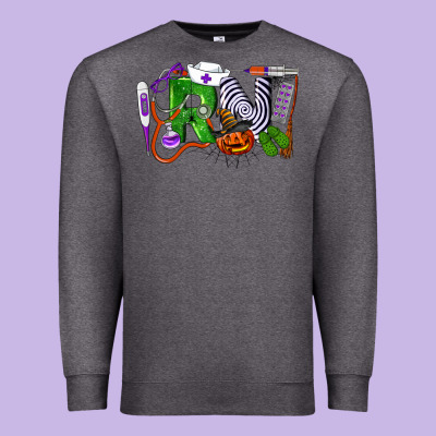 Halloween Rn Registered Nursehalloween Rn Register Premium Sweatshirt Designed By Lillyallendesigns