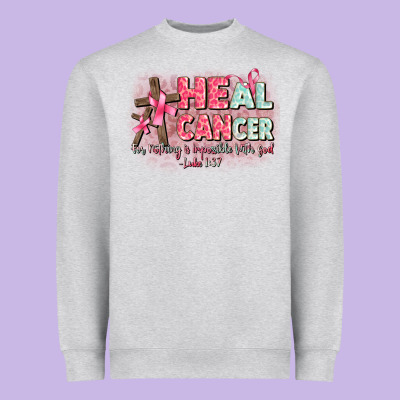 Heal Cancer Luke 1 37 Heavyweight Sweatshirt Designed By Cowgirlartshop