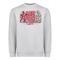 Heather Grey heal cancer luke 1 37 Heavyweight Sweatshirt - CowGirlArtShop