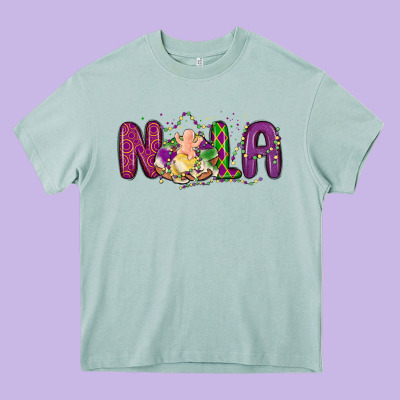 Nola Cake Mardi Gras Heavy Core Tee Designed By Maliassmallbusiness
