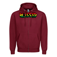 Burgundy Juneteenth blessed Zipper Hoodie - FaDigitalArtStudio