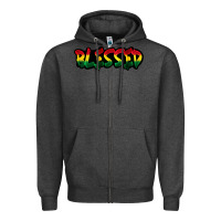 Charcoal Heather Juneteenth blessed Zipper Hoodie - FaDigitalArtStudio
