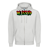Dove Grey Juneteenth blessed Zipper Hoodie - FaDigitalArtStudio