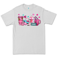 Dove Grey lash hustler with eyelashes coffee cups Premium Tee - NancyCooperArtShop