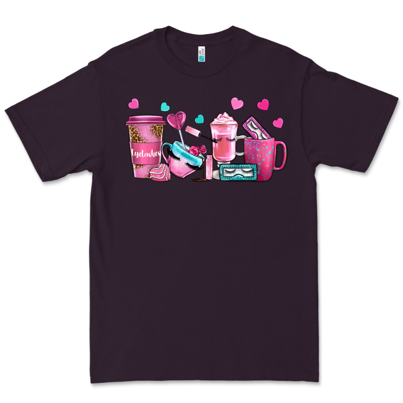 Lash Hustler With Eyelashes Coffee Cups Premium Tee by NancyCooperArtShop | Teevron