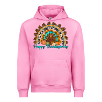 Fuchsia Pink Happy thanksgiving rainbow Urban Hoodie - Artiststas