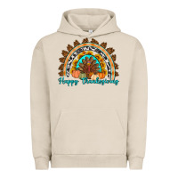 Pigment French Oak Happy thanksgiving rainbow Urban Hoodie - Artiststas