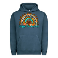 Pigment Midnight Navy Happy thanksgiving rainbow Urban Hoodie - Artiststas