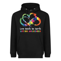 Black Love Needs No Words Heart Puzzle Autism Heavyweight Hoodie - CowhideDigitalArt
