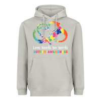Moon Dust Love Needs No Words Heart Puzzle Autism Heavyweight Hoodie - CowhideDigitalArt