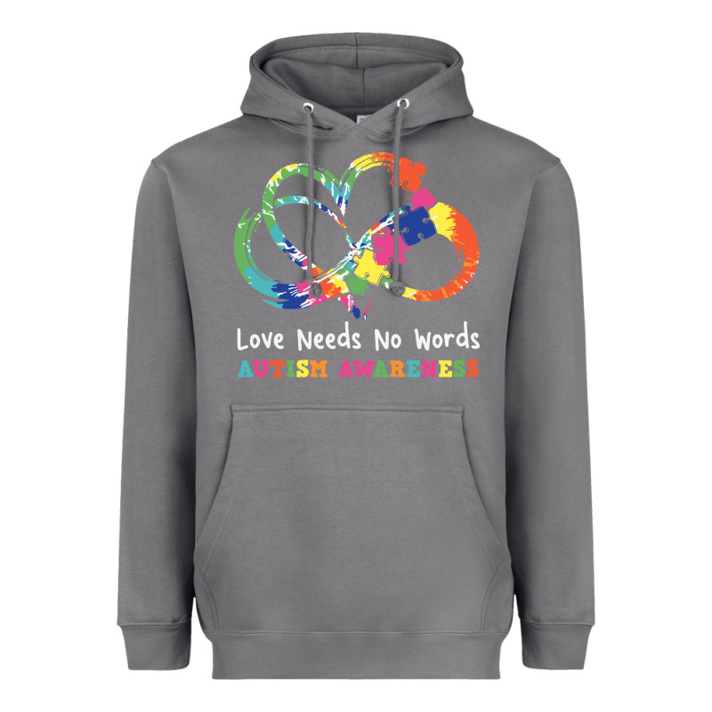 Love Needs No Words Heart Puzzle Autism Heavyweight Hoodie by CowhideDigitalArt | Teevron