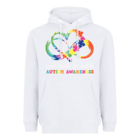 White Love Needs No Words Heart Puzzle Autism Heavyweight Hoodie - CowhideDigitalArt