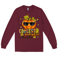 Burgundy Coolest Pumpkin In The Patch Long Sleeve Tee - texasbilliewilder
