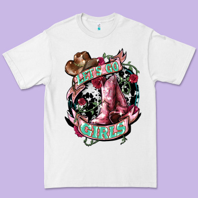 Lets Go Girls Cowboy Boots Cowgirl Premium Tee Designed By Nancycooperartshop