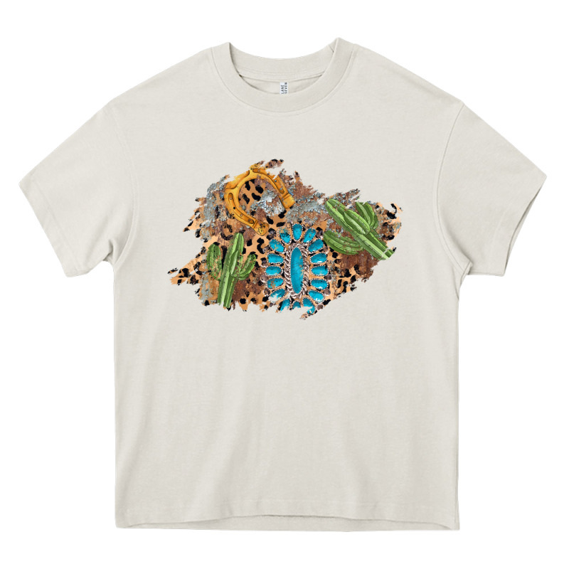 Horseshoe Leopard Gemstone Cactus Patch Heavy Core Tee by AdoDesignShop | Teevron