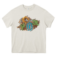 Cream horseshoe leopard gemstone cactus patch Heavy Core Tee - AdoDesignShop