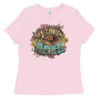 Bubblegum Pink southern nana western flowers Ladies Tee - NancyCooperArtShop