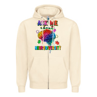 Sandshell Ask me about neurodiversity Zipper Hoodie - FaDigitalArtStudio