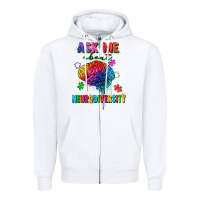 White Ask me about neurodiversity Zipper Hoodie - FaDigitalArtStudio