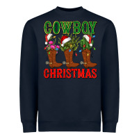 Cowboy Christmas Boots Cactus Heavyweight Sweatshirt | Teevron