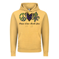 Mardi Gras Love Peace Vintage Hoodie | Teevron