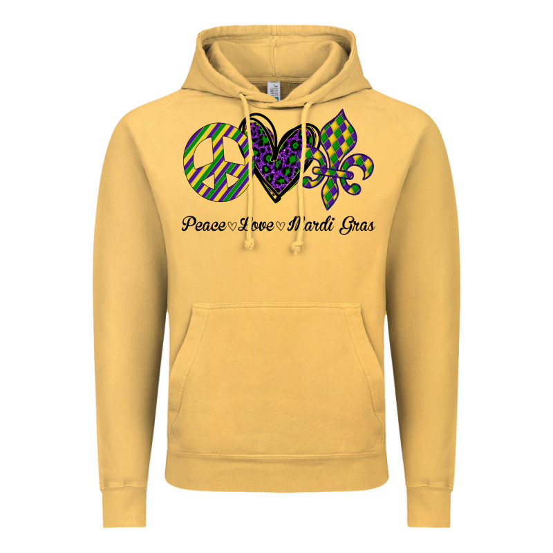 Mardi Gras Love Peace Vintage Hoodie by Bettercallsaul | Teevron