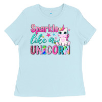 Baby Blue sparkle like a unicorn Ladies Tee - NancyCooperArtShop