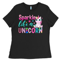 Black sparkle like a unicorn Ladies Tee - NancyCooperArtShop