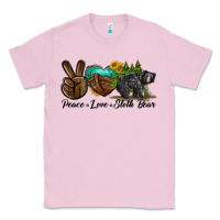 Bubblegum Pink peace love sloth bear Classic Tee - LillyAllenDesigns