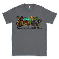 Charcoal Heather peace love sloth bear Classic Tee - LillyAllenDesigns