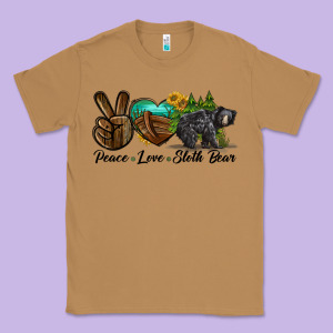 Peace Love Sloth Bear Classic Tee Designed By Lillyallendesigns