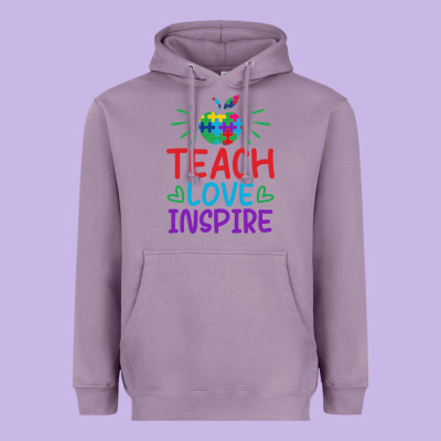 Teach Love Inspire Heavyweight Hoodie Designed By Cowhidedigitalart
