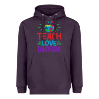 Plum teach love inspire Heavyweight Hoodie - CowhideDigitalArt