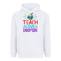White teach love inspire Heavyweight Hoodie - CowhideDigitalArt
