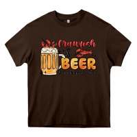 Chocolate Brown crawfish and beer that's why i'm here Heavy Core Tee - MaliasSmallBusiness