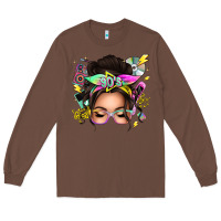 Chestnut 90s messy bun Long Sleeve Tee - texasbilliewilder