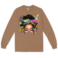 Toasted Coconut 90s messy bun Long Sleeve Tee - texasbilliewilder