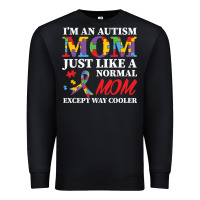 Black LIL Autism Mom Premium Sweatshirt - CowhideDigitalArt