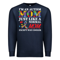 Navy LIL Autism Mom Premium Sweatshirt - CowhideDigitalArt