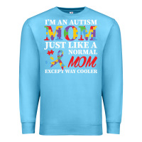 Ocean Blue LIL Autism Mom Premium Sweatshirt - CowhideDigitalArt
