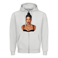 Dove Grey black woman Zipper Hoodie - FaDigitalArtStudio