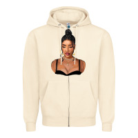 Sandshell black woman Zipper Hoodie - FaDigitalArtStudio