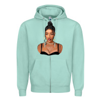 Seafoam black woman Zipper Hoodie - FaDigitalArtStudio