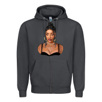 Smoke black woman Zipper Hoodie - FaDigitalArtStudio