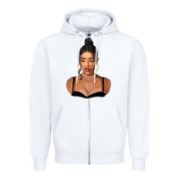White black woman Zipper Hoodie - FaDigitalArtStudio