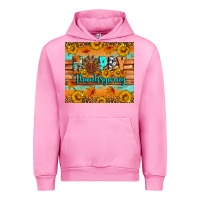 Fuchsia Pink Happy Thanksgiving Urban Hoodie - Artiststas