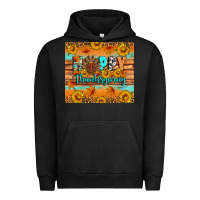 Pigment Black Happy Thanksgiving Urban Hoodie - Artiststas